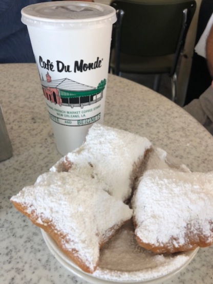 Enjoying beignets - the day before surgery